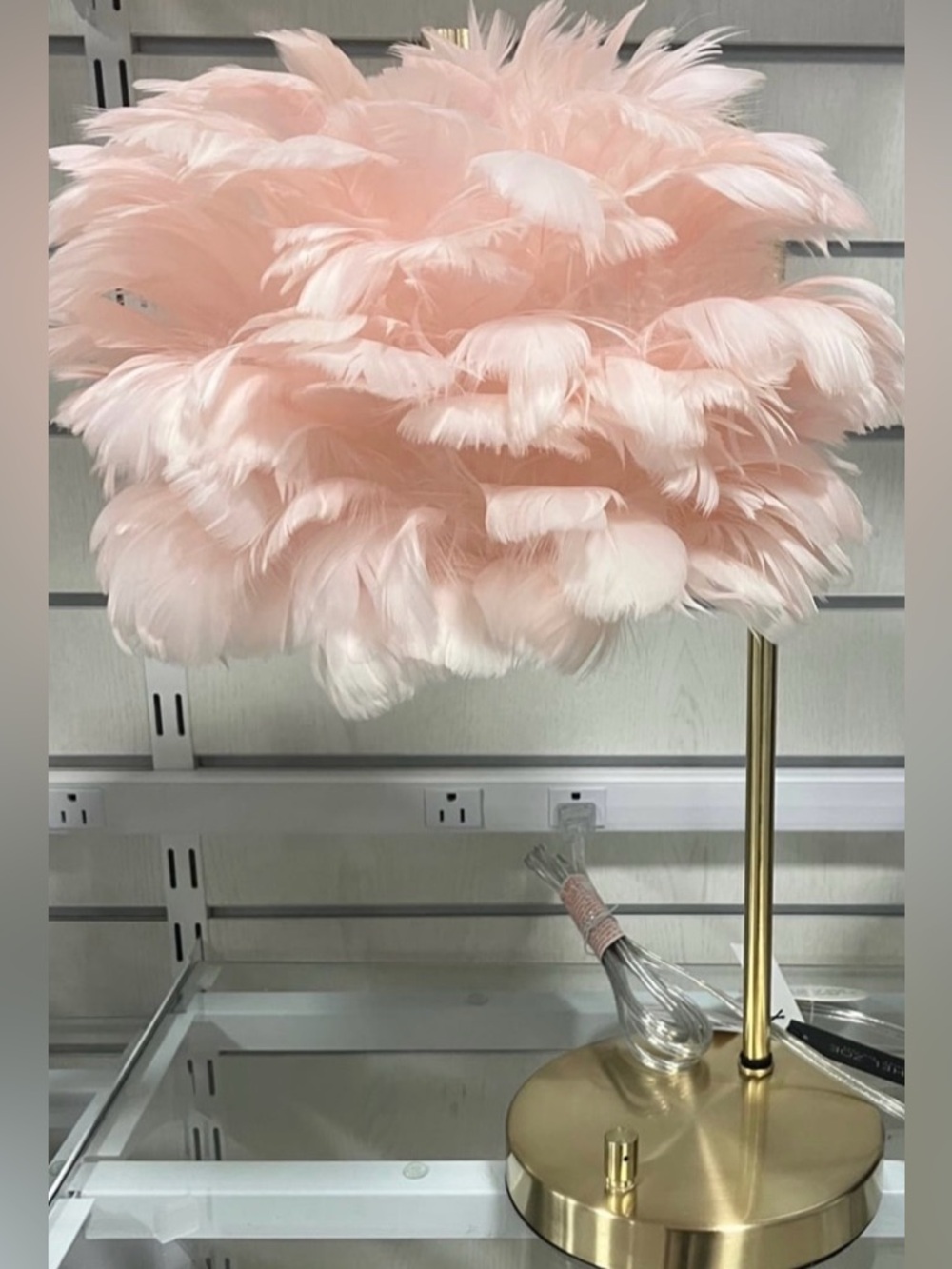 Rachel Zoe Feather PINK TALL lamp New